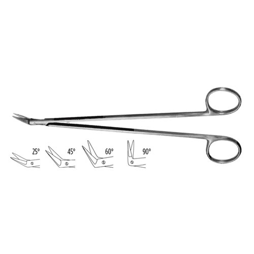 Hagemann-Diethrich Vascular Scissors, Very Delicate Pattern, 7 1/8" (18.0 Cm), Angled 25 Degrees